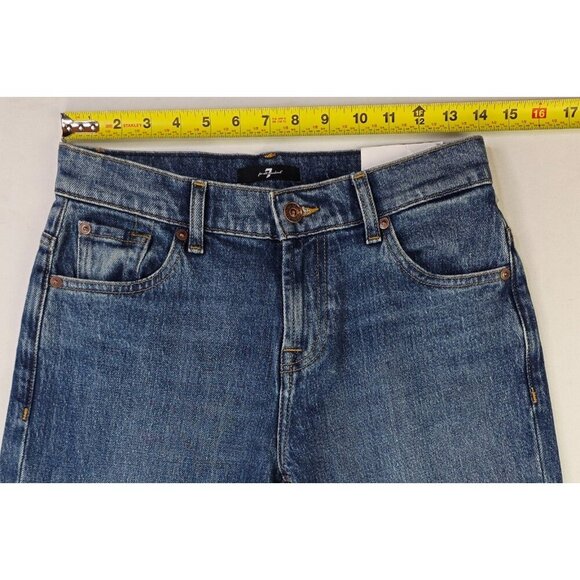 7 For All Mankind Size 25X34 Womens Blue Spencer Flare Mid Rise Jasper Jeans NWT - Picture 5 of 13